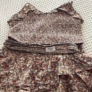 Storia Brown Multi Floral shirt and skirt
